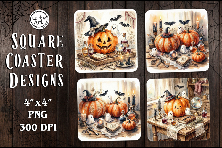Halloween Coaster Design, 4 PNG