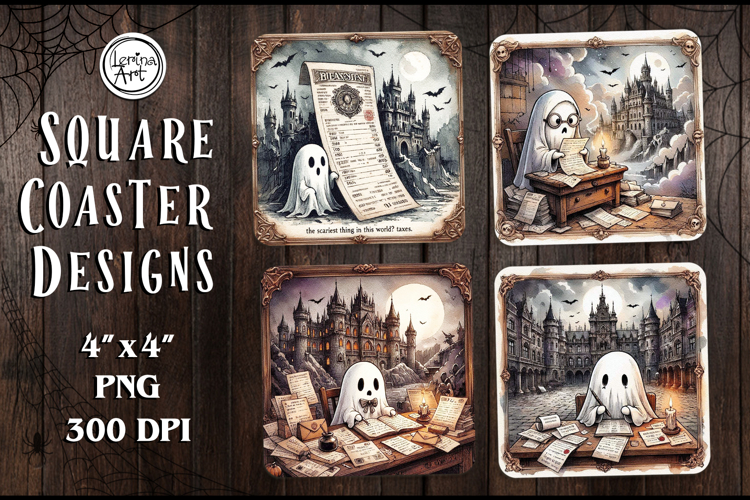 Halloween Coaster Design, 4 PNG