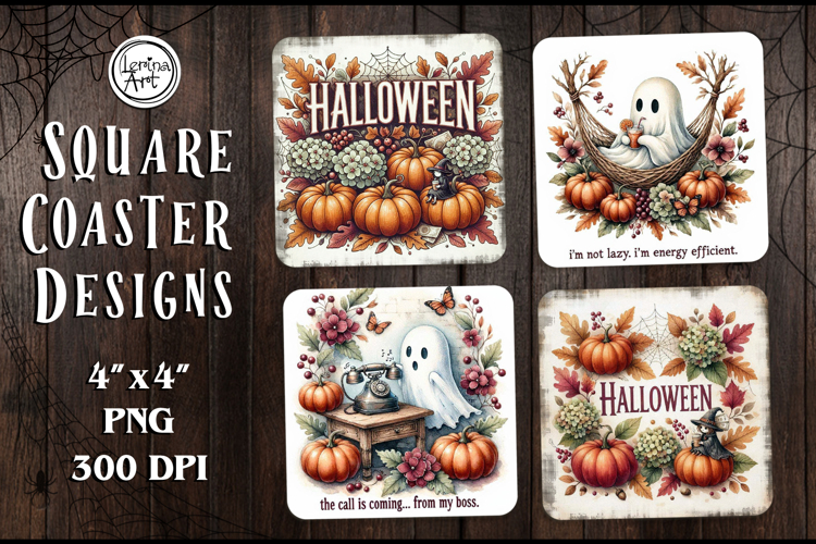 Halloween Coaster Design, 4 PNG