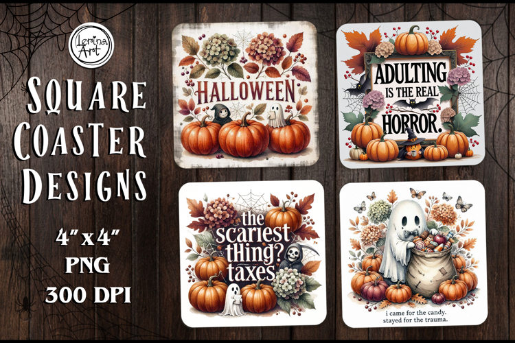 Halloween Coaster Design, 4 PNG
