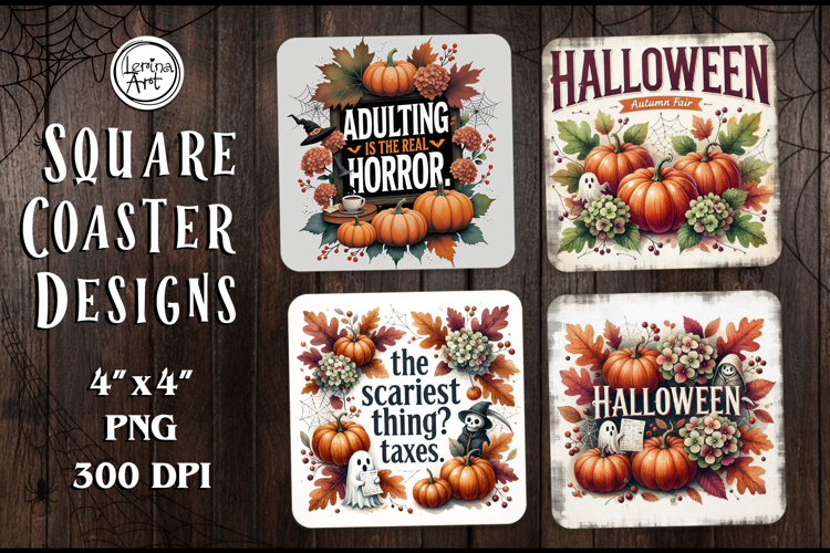 Halloween Coaster Design, 4 PNG