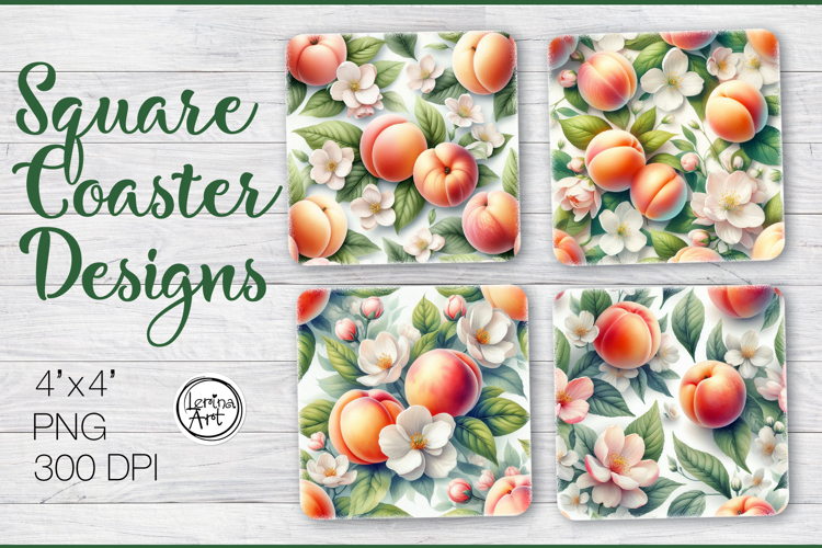 Fruits. Apricot. Coaster Sublimation