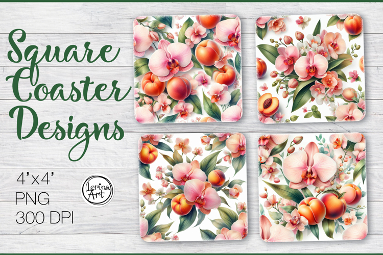 Fruits. Apricot. Coaster Sublimation