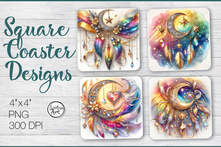 Dream Catcher Coaster Sublimation, 4 PNG