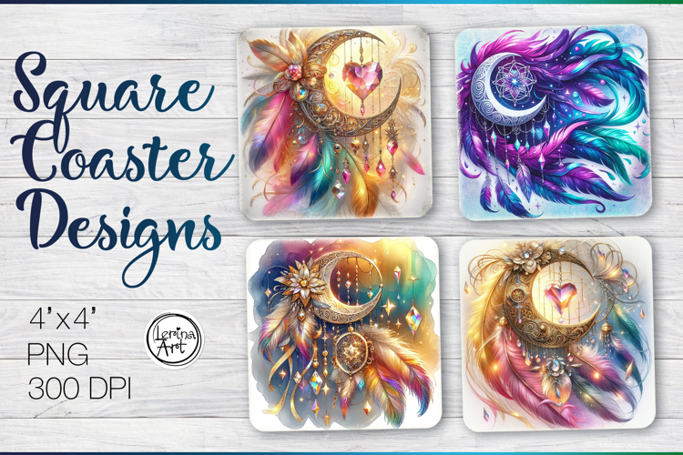 Dream Catcher Coaster Sublimation, 4 PNG