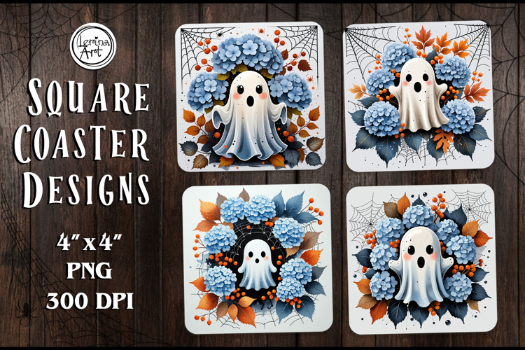 Halloween Coaster / Ghost / Printable Coaster / PNG