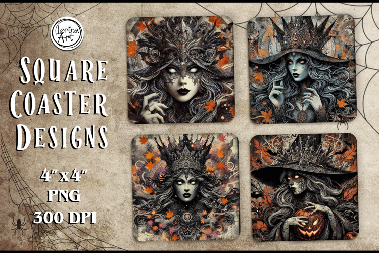 Halloween Coaster / Witch / Printable Coaster / PNG