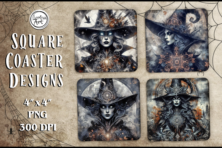 Halloween Coaster / Witch / Printable Coaster / PNG