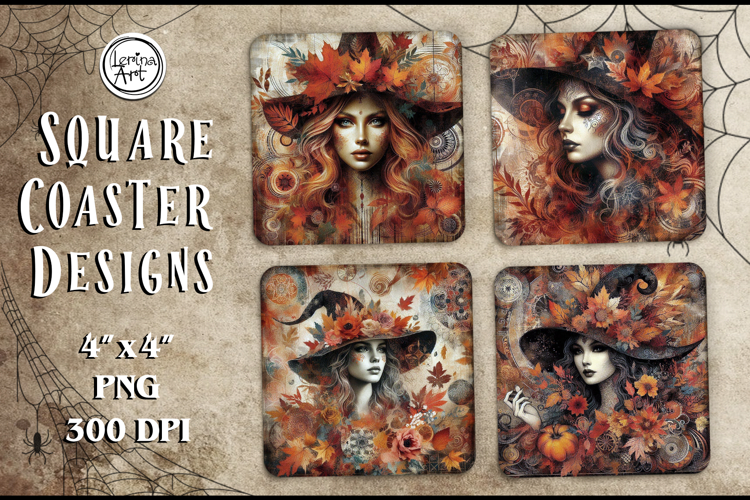 Halloween Coaster / Witch / Printable Coaster / PNG