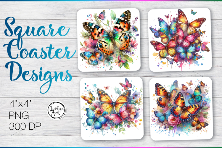 Butterfly Coaster Sublimation, Under the Sky