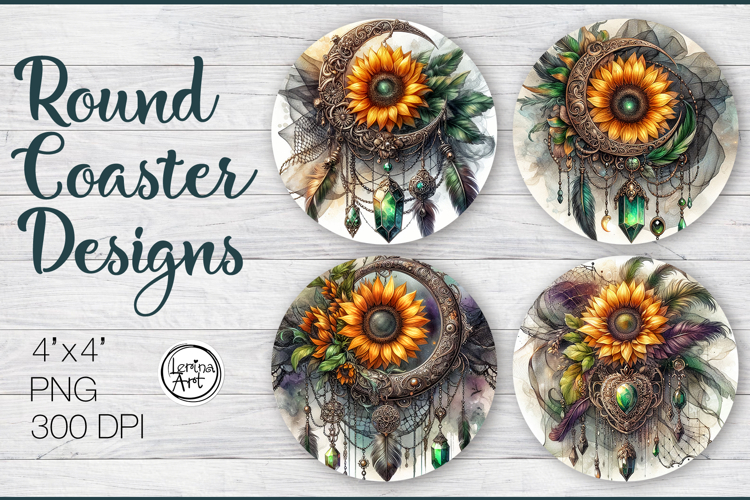 Sunflower Coaster Sublimation, Under the Sky