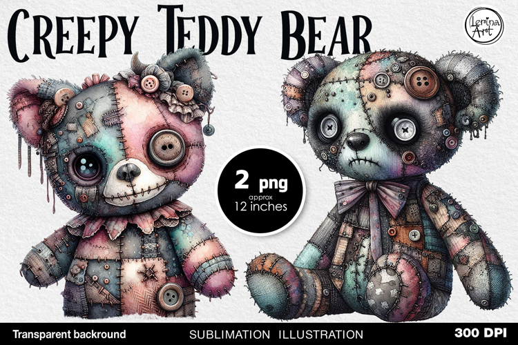 Halloween / Creepy Bear / Sublimation PNG