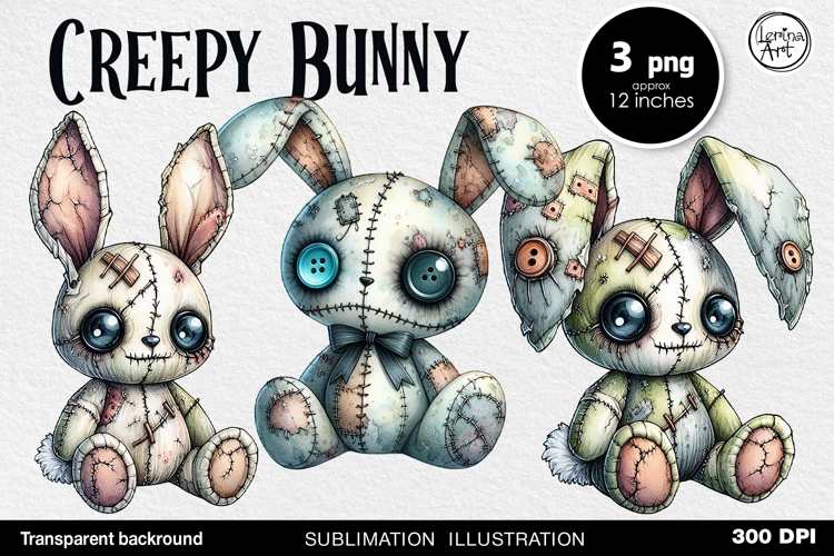 Halloween / Creepy Bunny / Sublimation PNG