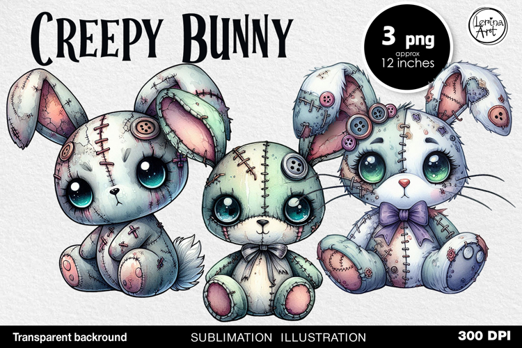 Halloween / Creepy Bunny / Sublimation PNG