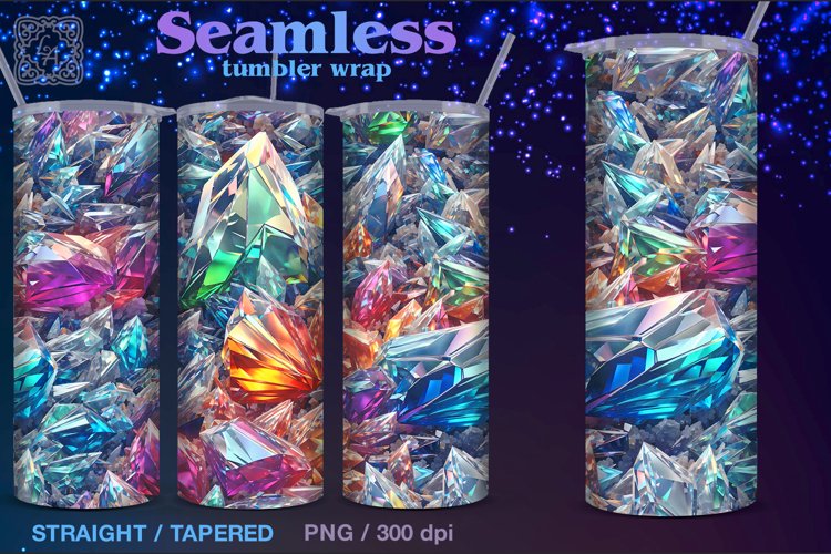 Crystal Seamless Tumbler Sublimation, 20 oz Straight/Tapered example image 1