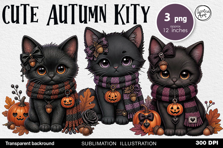 Halloween / Cute Kitty / Sublimation PNG