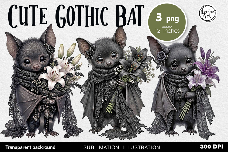 halloween / Gothic Bat / Sublimation design PNG