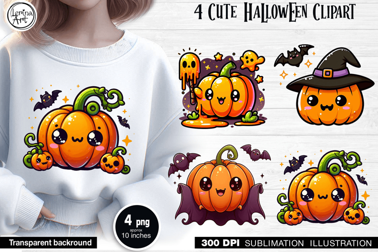 Cute Halloween Pumpkin. Sublimation design PNG