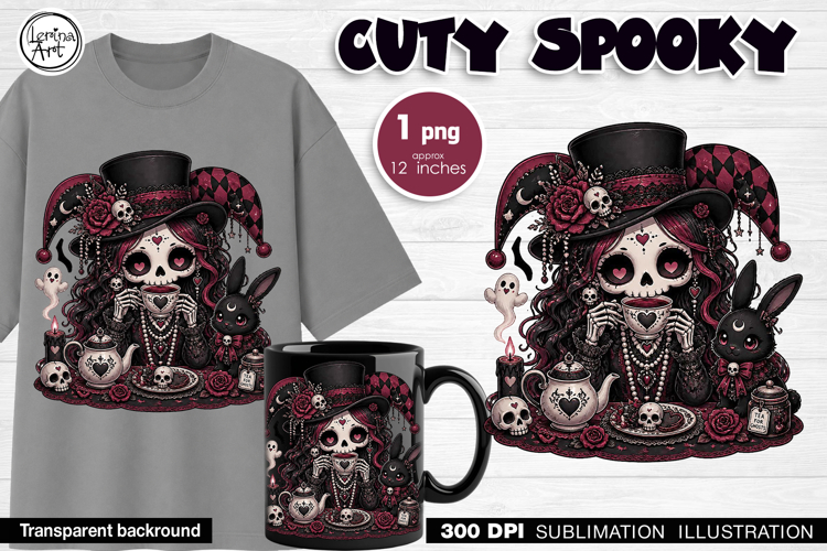 Halloween / Cuty Spooky / Emo / Sublimation design / PNG
