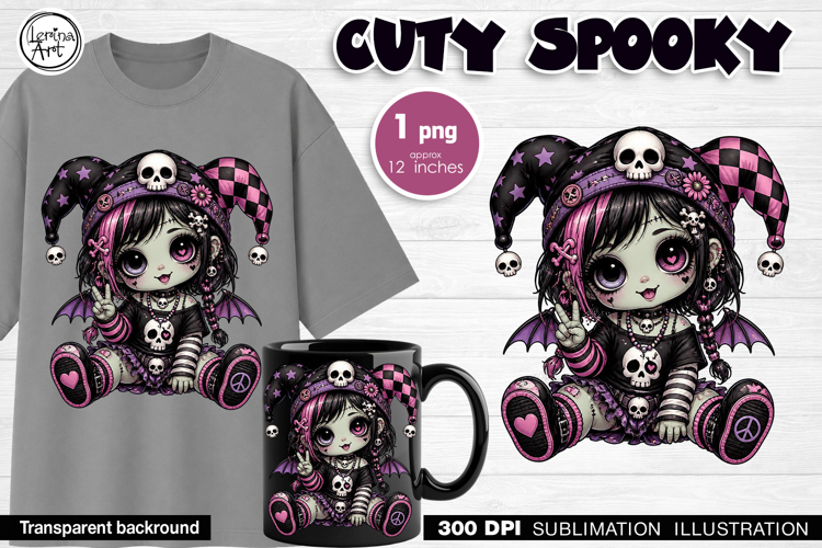 Halloween / Cuty Spooky / Emo / Sublimation design / PNG