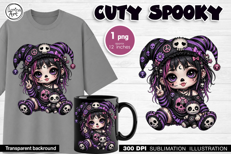 Halloween / Cuty Spooky / Emo / Sublimation design / PNG