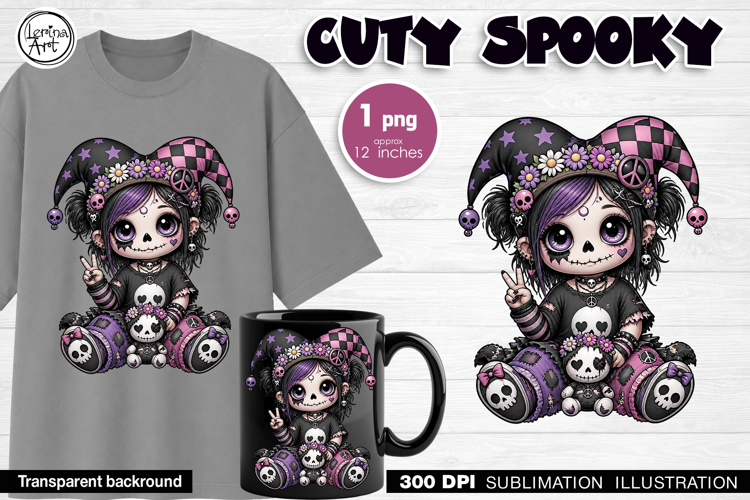 Halloween / Cuty Spooky / Emo / Sublimation design / PNG