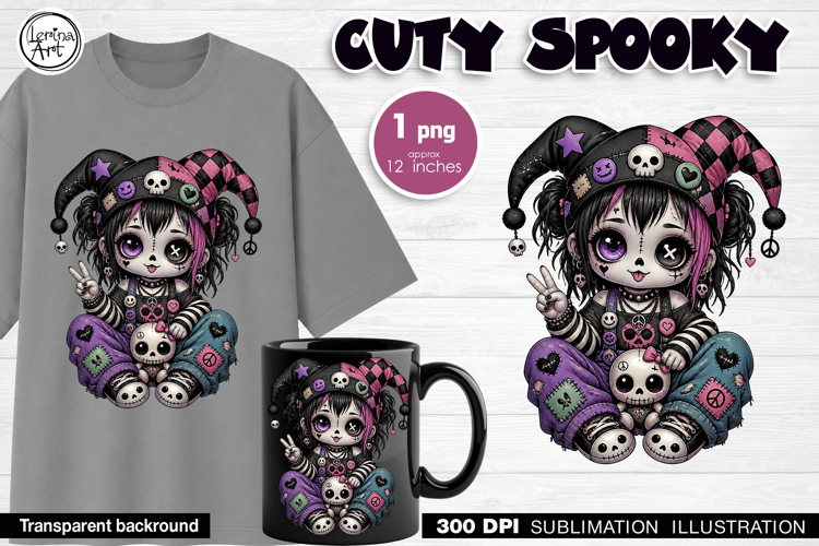 Halloween / Cuty Spooky / Emo / Sublimation design / PNG