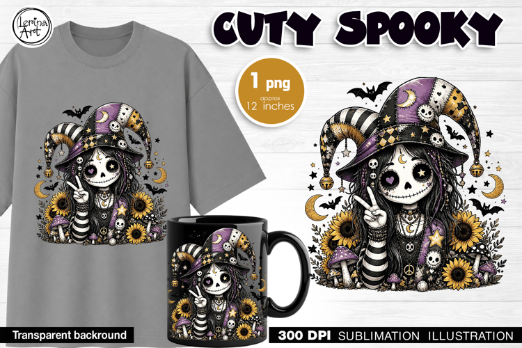Halloween / Cuty Spooky / Emo / Sublimation design / PNG