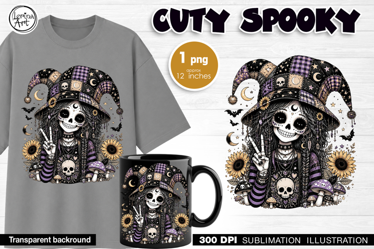 Halloween / Cuty Spooky / Emo / Sublimation design / PNG