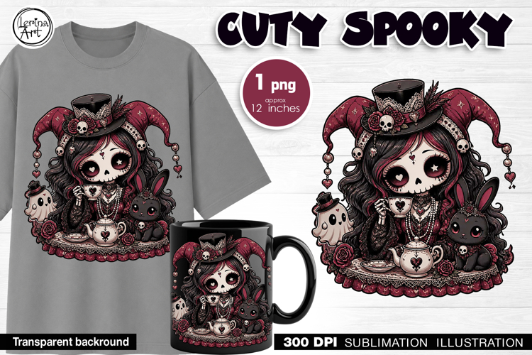 Halloween / Cuty Spooky / Emo / Sublimation design / PNG