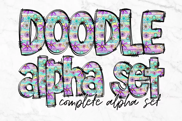 Daisy Doodle Letters Alphabet Matching Tumbler wrap