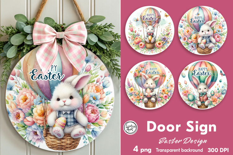Spring Easter Round Door Sign