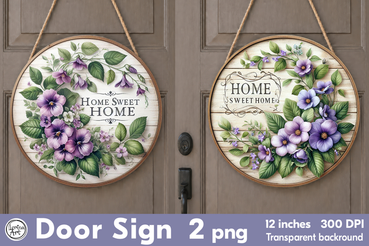 Welcome Round Door Sign. PNG