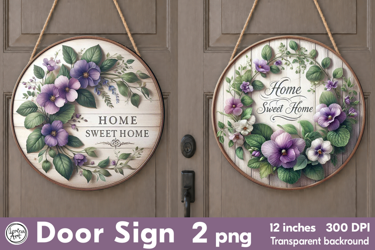 Welcome Round Door Sign. PNG