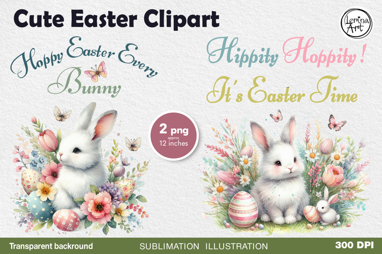 Spring Kitchen Towel, Easter Clipart, 2 PNG