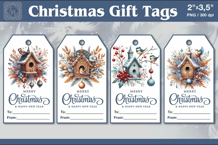 Christmas Gift Tags|Bird house | PNG Sublimation