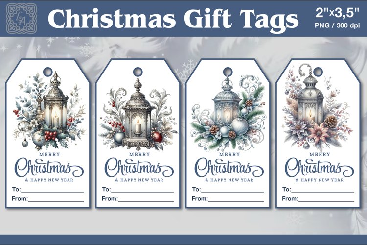 Christmas Gift Tags|Lanterns | PNG Sublimation