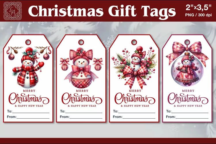 Christmas Gift Tags| Snowman | PNG Sublimation