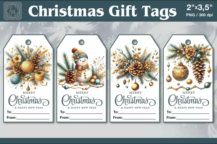 Christmas Gift Tags| Ball | PNG Sublimation