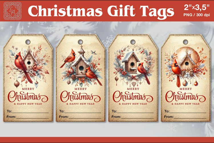 Christmas Gift Tags|Bird house | PNG Sublimation