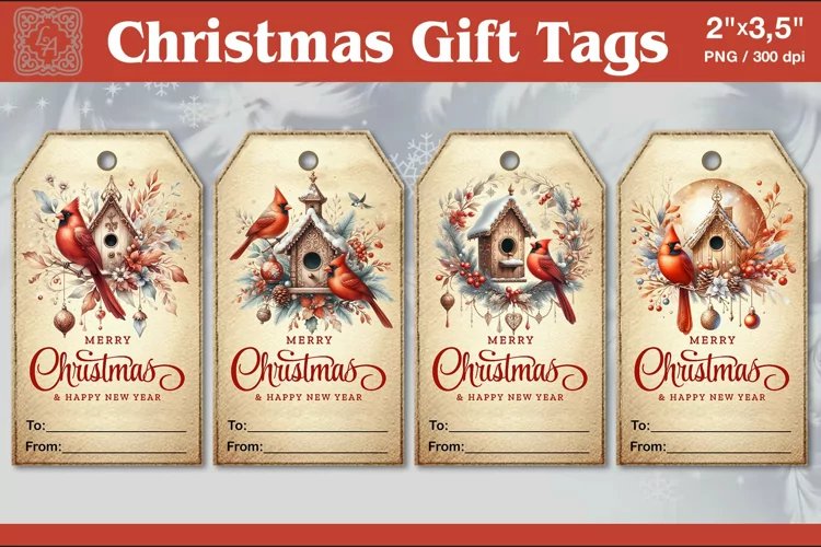 Christmas Gift Tags|Bird house | PNG Sublimation