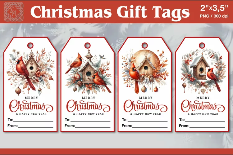 Christmas Gift Tags|Bird house | PNG Sublimation