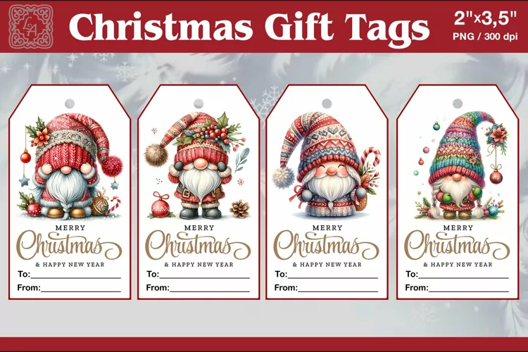 Christmas Gift Tags|Gnome| PNG Sublimation
