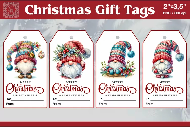 Christmas Gift Tags|Gnome| PNG Sublimation
