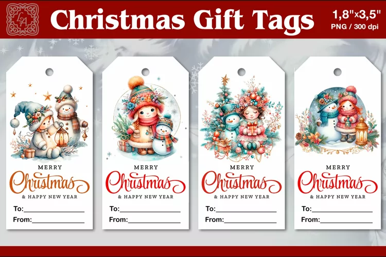 Christmas Gift Tags| Snowman | PNG Sublimation