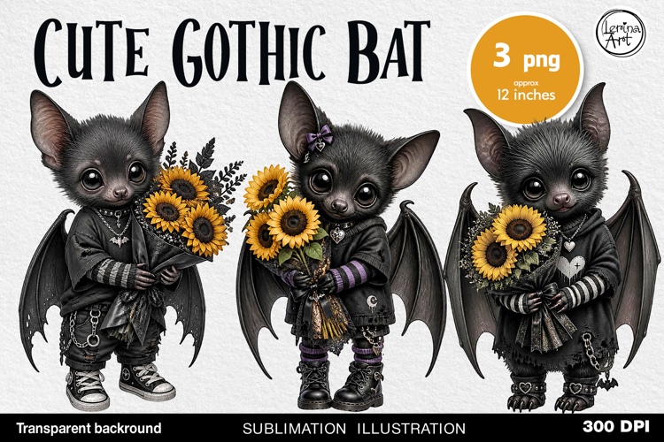 Gothic Bat. Sublimation design PNG