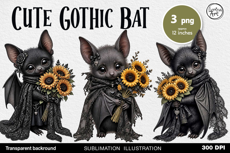 Gothic Bat. Sublimation design PNG
