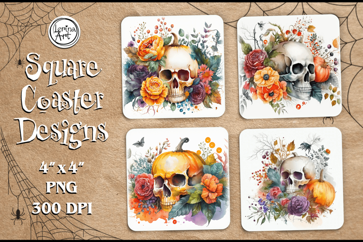 Skull Coaster Design, 4 PNG