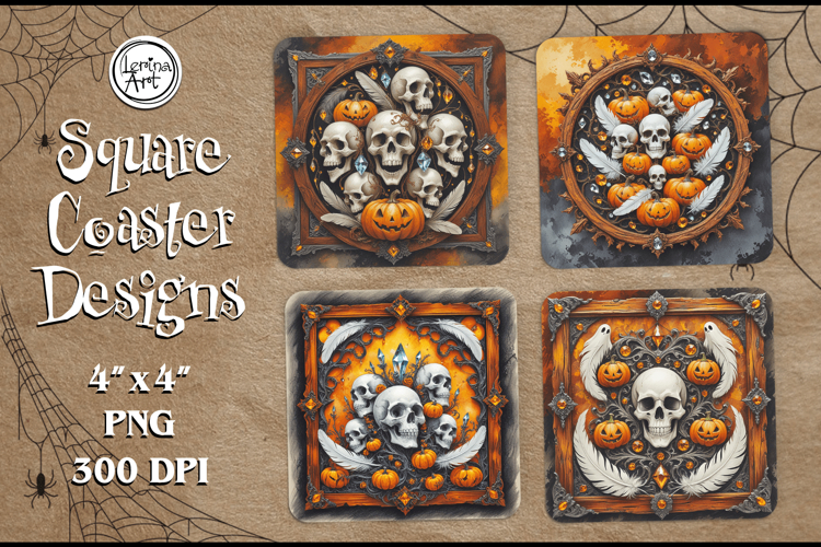 Skull Coaster Design, 4 PNG