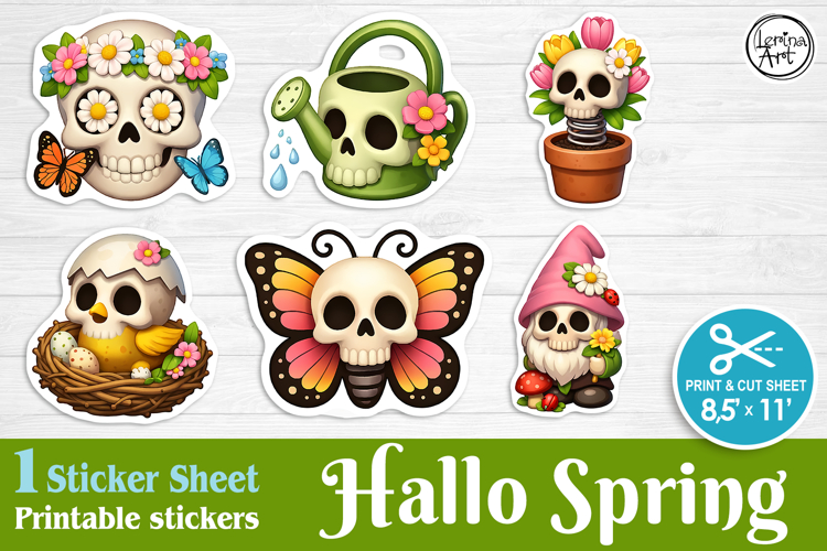 Spring. Print & Cut Stickers PNG